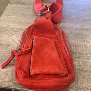FP Movement by Free People Red Suede Crossbody Bag
